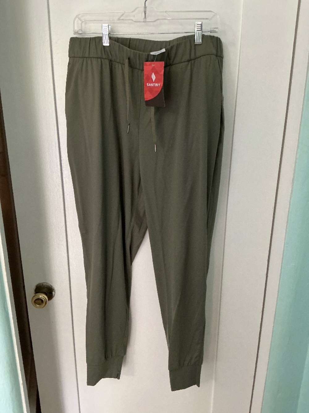 NWT Women’s XXL Olive Green Travel Jogger Pants | Lightweight Pull-On Pants